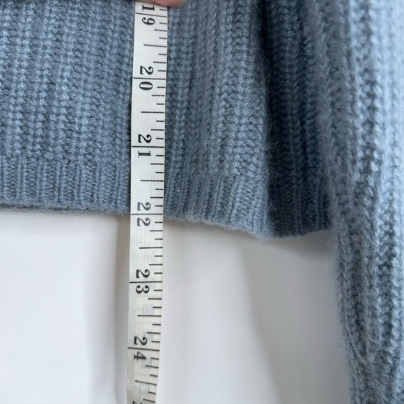 Quince Mongolian Cashmere Fisherman Crewneck Sweater Dusty Blue Scandi Minimal - Picture 10 of 10